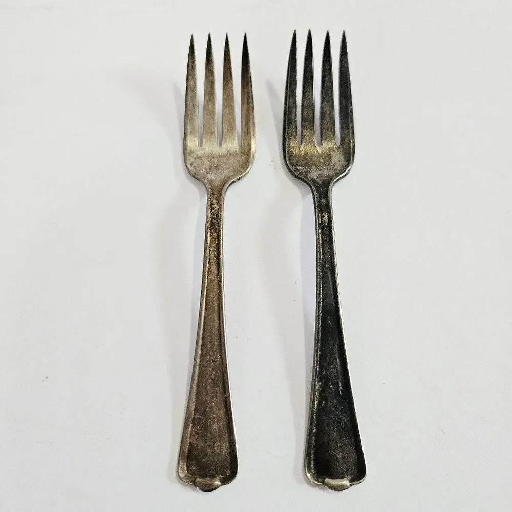Antique Set Of Federal Brooklawn Cromwell Pattern 1912 Silver Plate Desert Forks